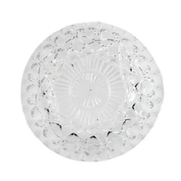 Vintage Pressed Glass Serving Bowl 6" Clear Patterned Salad Dessert