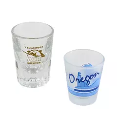 Lot of 2 Tillamook Air Museum Oregon Souvenir Shot Glasses