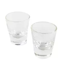 Set of 2 Clear Shot Glasses Small Bar Tasting Glasses