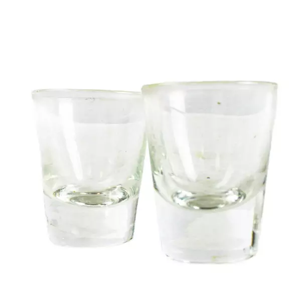 Set of 2 Clear Shot Glasses Small Bar Tasting Glasses