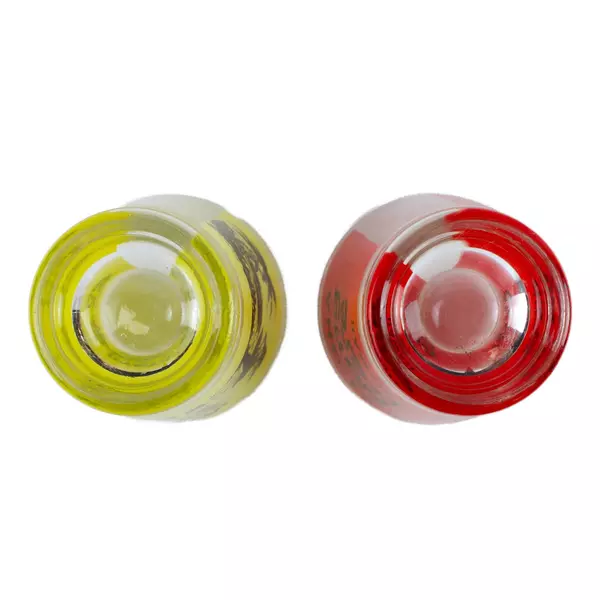 Set of 2 Hawaiian Souvenir Shot Glasses Red & Yellow - Used Collectible