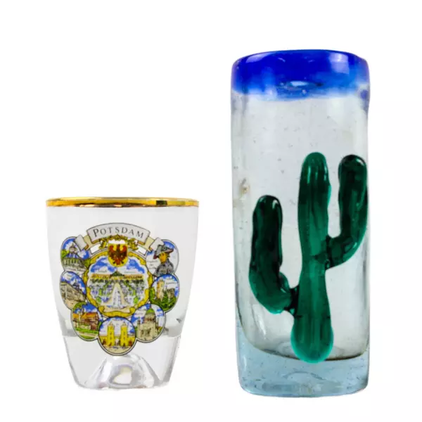 Set of 2 Potsdam Cactus Souvenir Shot Glasses - Pre-Owned