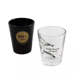 Set of 2 Souvenir Shot Glasses Oregon - Mill Resort North Bend & Gold Beach
