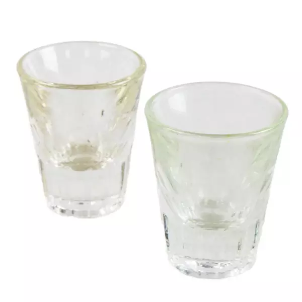 Set of 2 Clear Glass Shot Glasses 2pc Barware Party Glasses