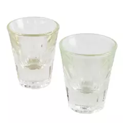 Set of 2 Clear Glass Shot Glasses 2pc Barware Party Glasses