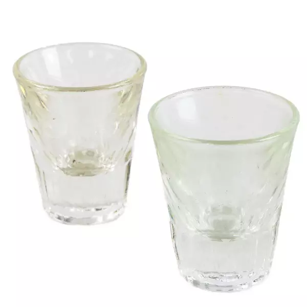 Set of 2 Clear Glass Shot Glasses 2pc Barware Party Glasses