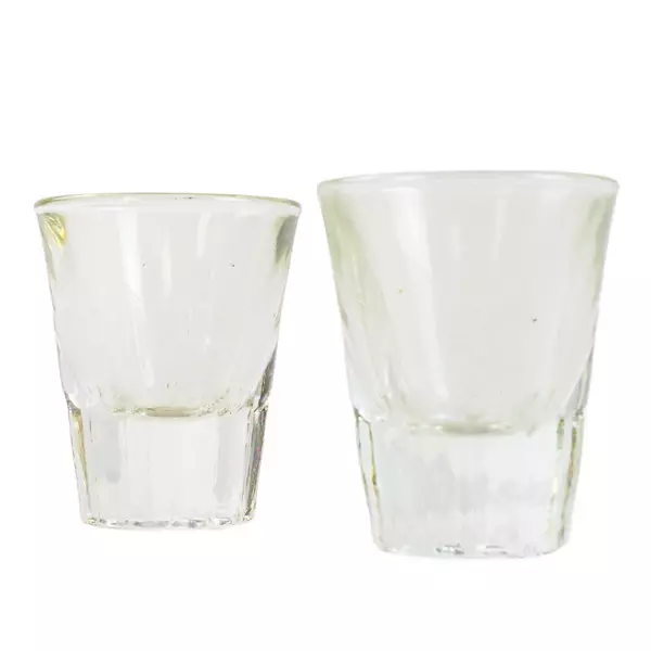Set of 2 Clear Glass Shot Glasses 2pc Barware Party Glasses