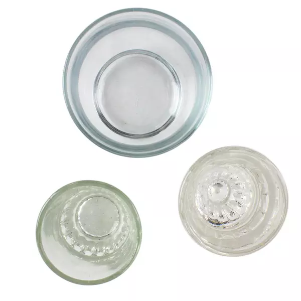 Lot of 3 Glasses - 2 Clear Shot Glasses & 1 Small Drinking Glass