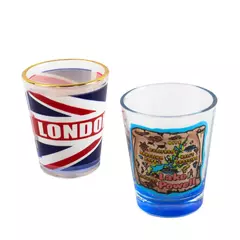 Lot of 2 Souvenir Shot Glasses London Bridge & Lake Havasu/Lake Powell AZ