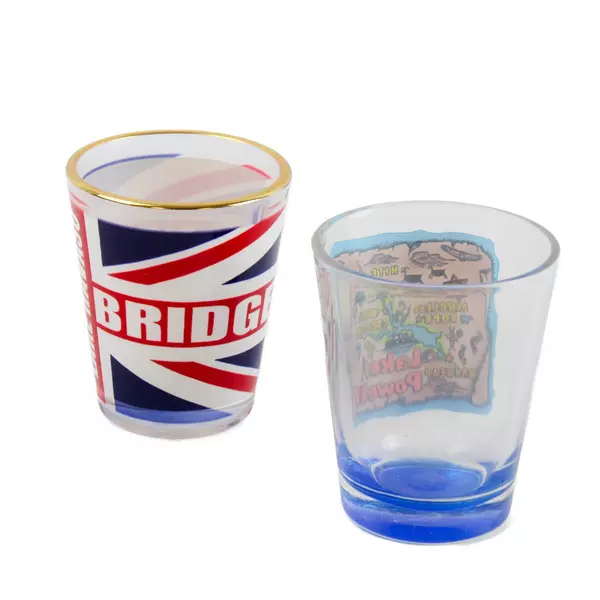 Lot of 2 Souvenir Shot Glasses London Bridge & Lake Havasu/Lake Powell AZ