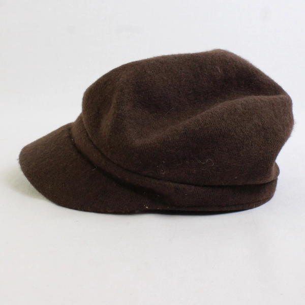 August Womens Solid Brown Color With Bow Newsboy Cap Hat Wool/Nylon One Size