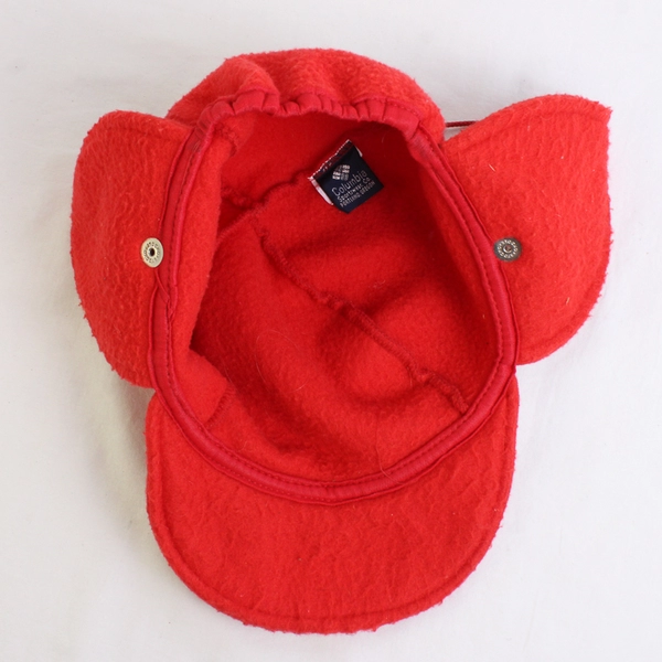 Columbia Solid Blaze Orange Color Fleece Trapper Hat With Ear Flaps Size Medium