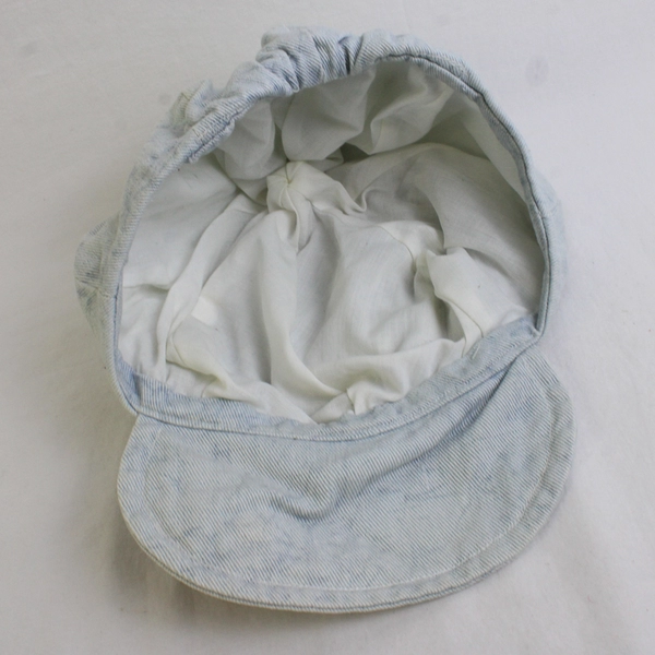 Unbranded Womens Light Blue W/ Bee Iron On Patch Newsboy Cap Hat One Size