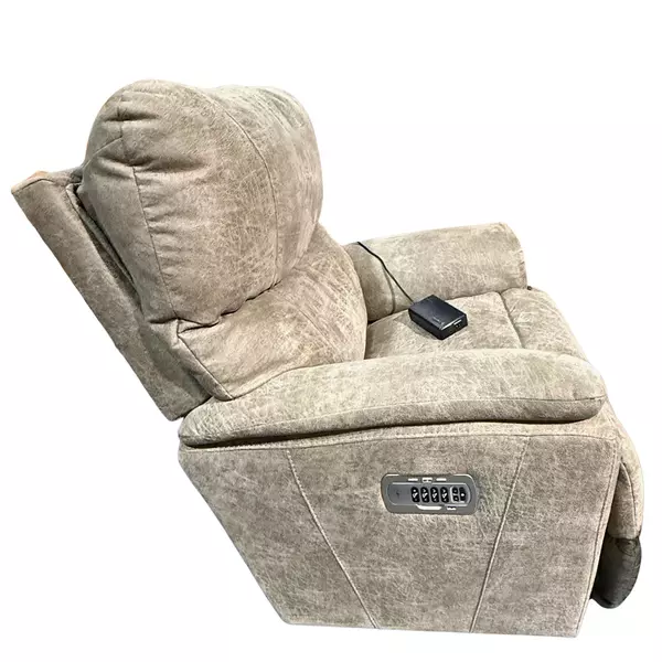 La-Z-Boy Trouper Mink Swivel Power Recliner Suede Taupe Beige