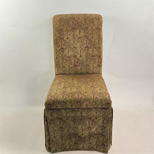 Vintage 2004 Bombay Yellow Paisley Skirted Armless Dining Chair 