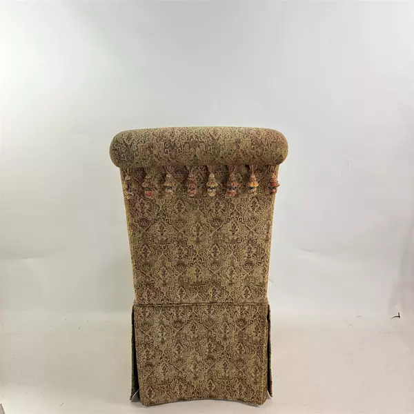 Vintage 2004 Bombay Yellow Paisley Skirted Armless Dining Chair 