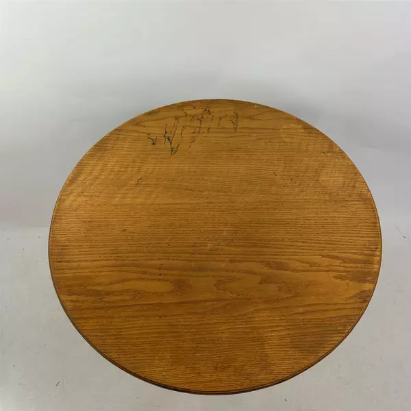 Vintage Wood Round Spinning Tilt Top Table J. Seeley