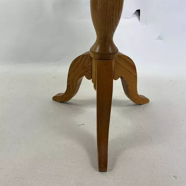 Vintage Wood Round Spinning Tilt Top Table J. Seeley