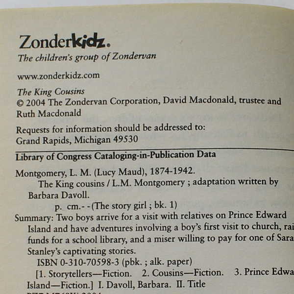 The King Cousins by L. M. Montgomery 2004 Paperback The Story Girl Book 1