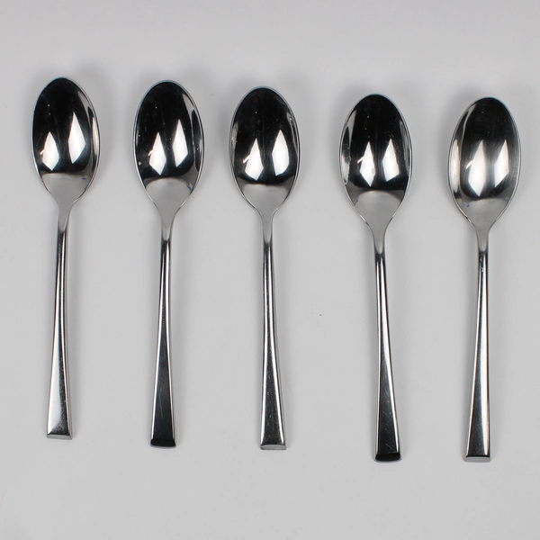 Lot of 5 Mikasa Rockford (Stainless) Flatware Oval Soup Spoons 8" Long