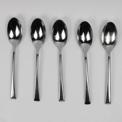 Lot of 5 Mikasa Rockford (Stainless) Flatware Oval Soup Spoons 8" Long
