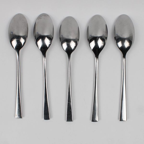 Lot of 5 Mikasa Rockford (Stainless) Flatware Oval Soup Spoons 8" Long