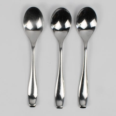 Lot of 3 Retroneu Symphony Pattern Stainless Steel Oval Soup Spoons 7.88 Inches