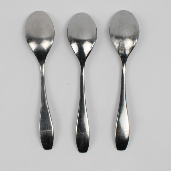 Lot of 3 Retroneu Symphony Pattern Stainless Steel Oval Soup Spoons 7.88 Inches