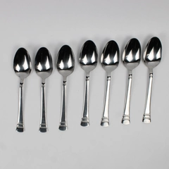 Lot Of 7 International Silver Kensington (Stainless) Flatware Soup Spoons 7.75"
