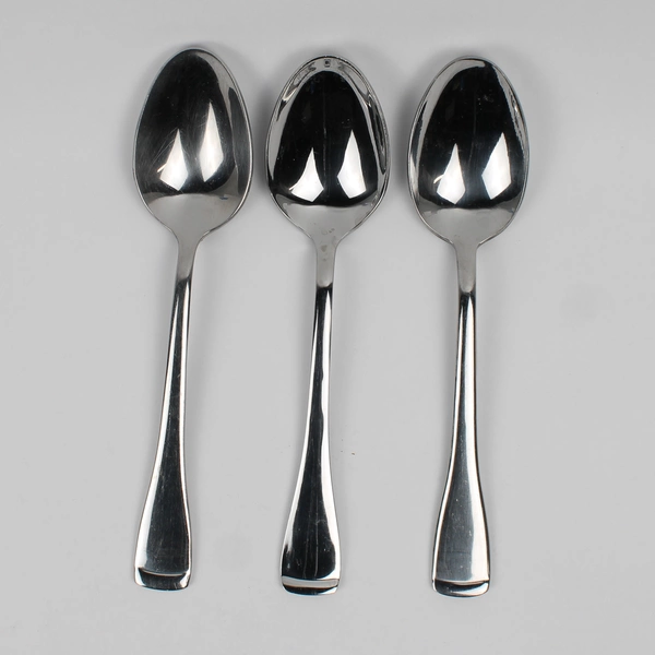 Lot of 3 Oneida Silver Surge Pattern Serving Spoons 8.75 Inches Long Good