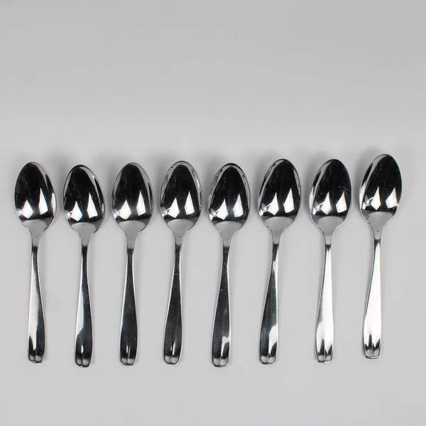 Lot Of 8 Wallace Stainless Oval Soup Spoons (Tablespoons) 7.5"