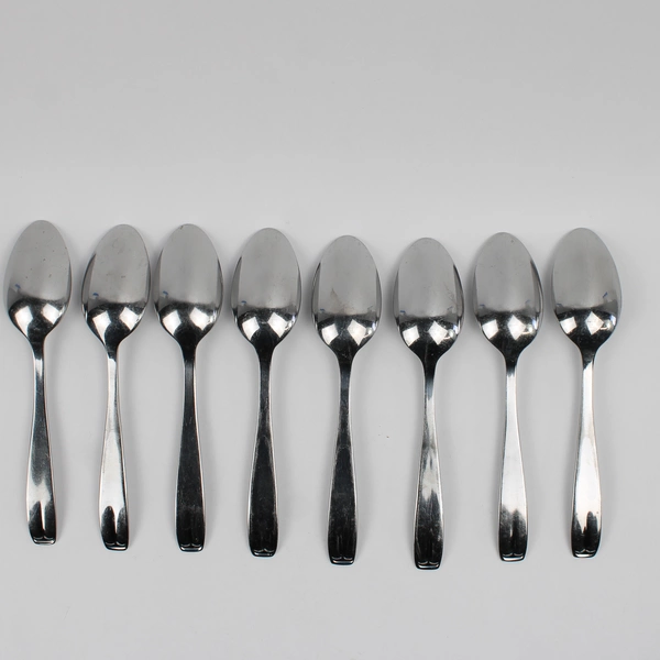 Lot Of 8 Wallace Stainless Oval Soup Spoons (Tablespoons) 7.5"