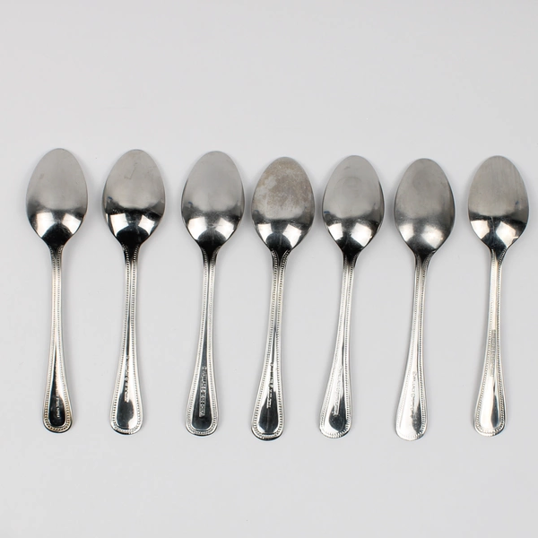 Lot of 7 Wallace Silver Regal Pearl Pattern Teaspoons Beaded Front/Back 6" Good