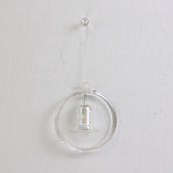 Lot of 3 Christmas Ornaments Glitter Snowflake Glass Bell