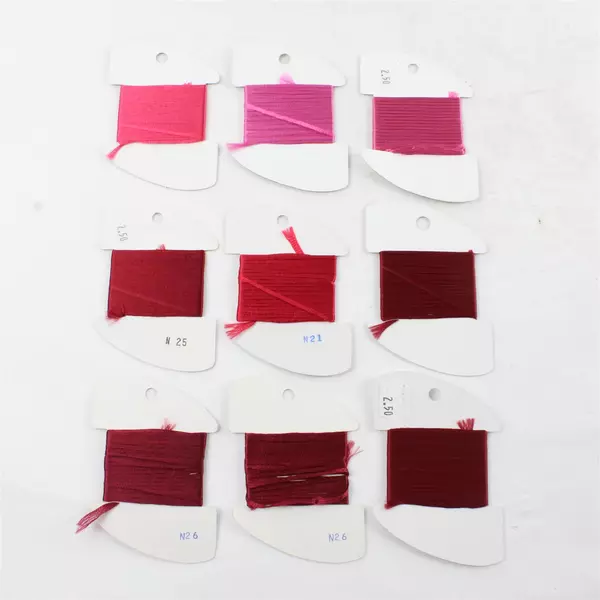 Lot of 9 Neon Rays Needlepoint Ribbon,10 Yds. ea. Pink & Burgundy, New  