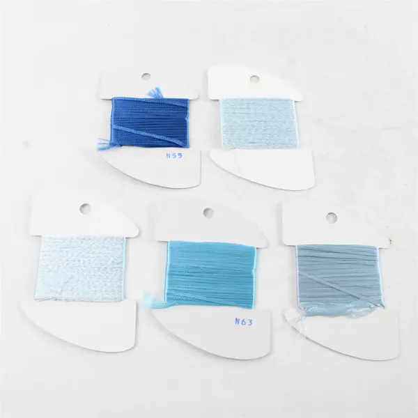 New Lot 5 Neon Rays Needlepoint Ribbon - 2 sparkling, 10 Yds. ea. Blue Hues