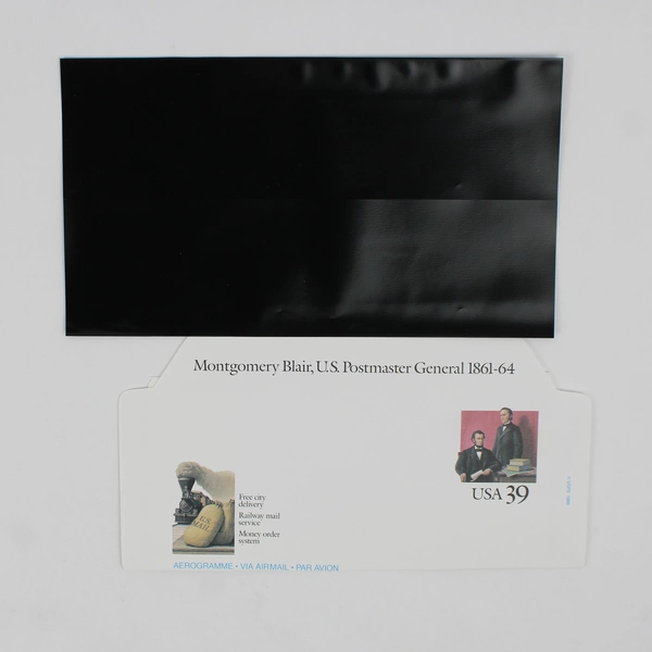 1989 Montgomery Blair US Postmaster General 1861-64 39¢ Aerogramme Unused