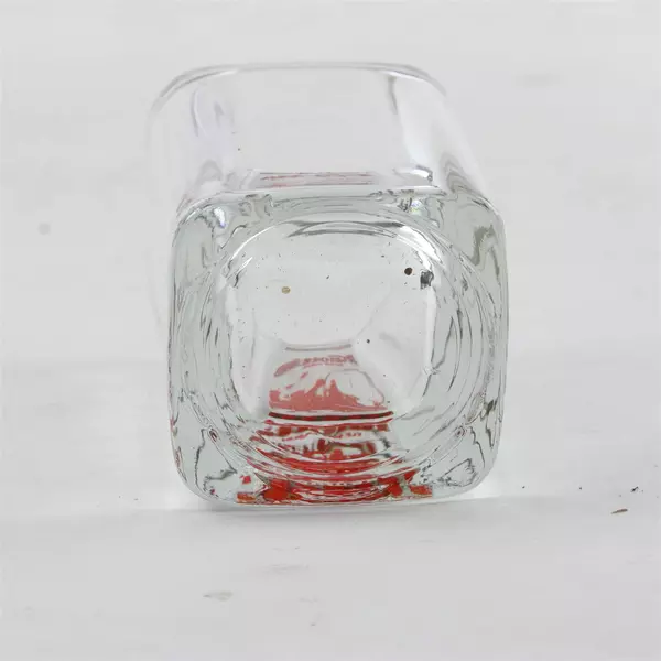 Vintage Knott's Berry Farm Shot Glass Gold Red Amusement Park Souvenir