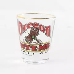 Oregon Bite Me Bait Company Standard Shot Glass Vintage Souvenir
