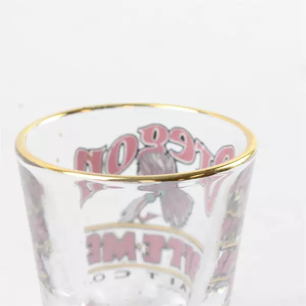 Oregon Bite Me Bait Company Standard Shot Glass Vintage Souvenir