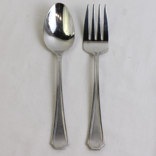 Lot of 2 Tatum Frost by Mikasa Serving Fork Spoon Stainless Steel Frost Center