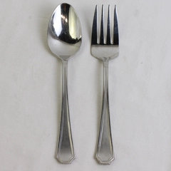 Lot of 2 Tatum Frost by Mikasa Serving Fork Spoon Stainless Steel Frost Center