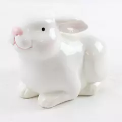Midwest Importers White Porcelain Bunny Laying Statue 7" Tabletop Decor