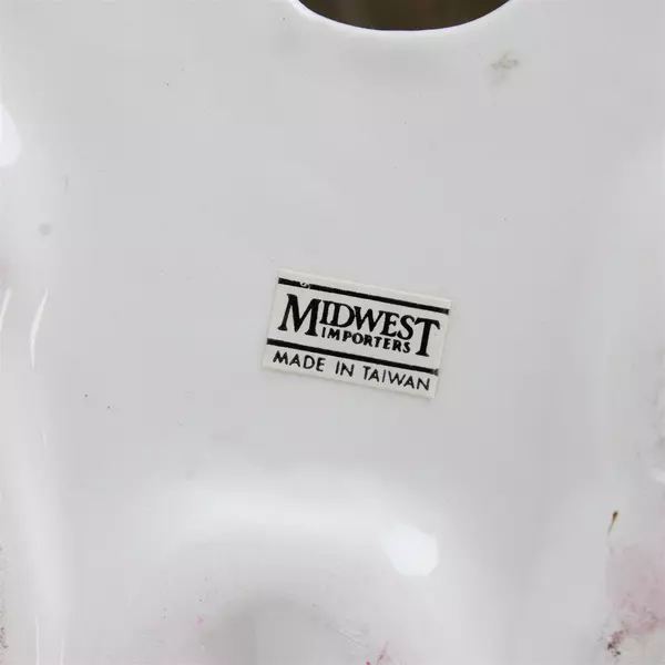 Midwest Importers White Porcelain Bunny Laying Statue 7" Tabletop Decor
