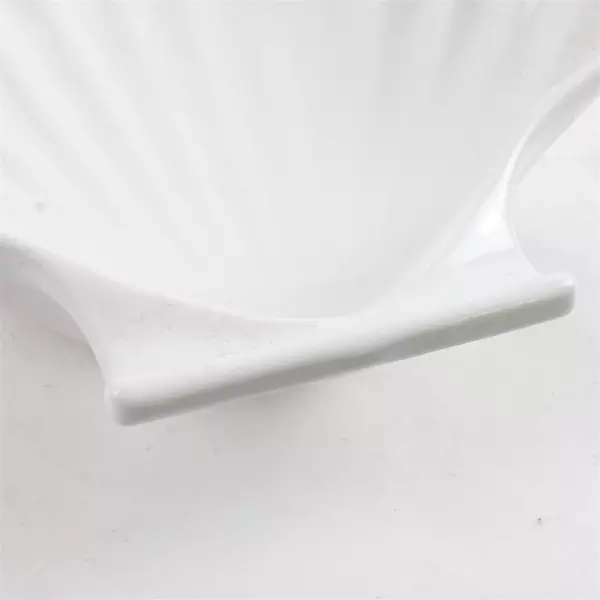 White Ceramic Scallop Shell Baking Dish 6.5" x 6.5" Individual Serving
