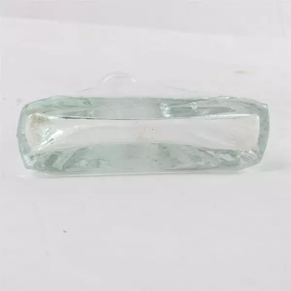 Rare Vintage Triangle Shaped Thick Heavy Glass Vase Bottle 4.75" 