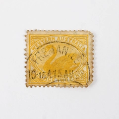 Western Australia Swan 2d Stamp Yellow Used Fremantle Postmark
