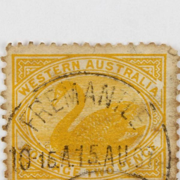 Western Australia Swan 2d Stamp Yellow Used Fremantle Postmark
