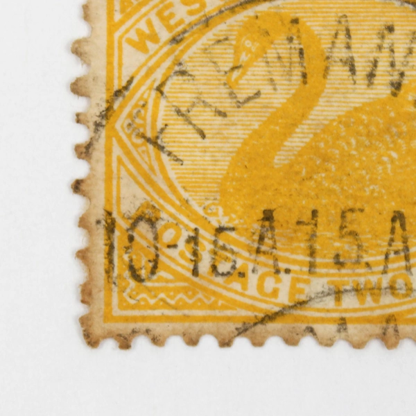 Western Australia Swan 2d Stamp Yellow Used Fremantle Postmark