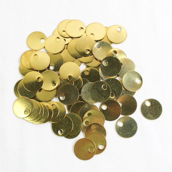 Lot of 70 Blank Brass Tags Model 1078B/1" Round